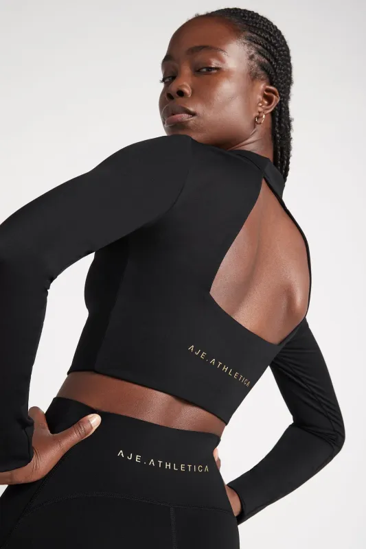 Open Back Long Sleeve Crop Top 315 sold by Aje