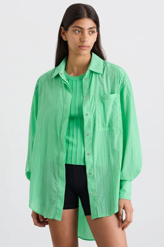 Perforated Longline Shirt 406 made by Aje