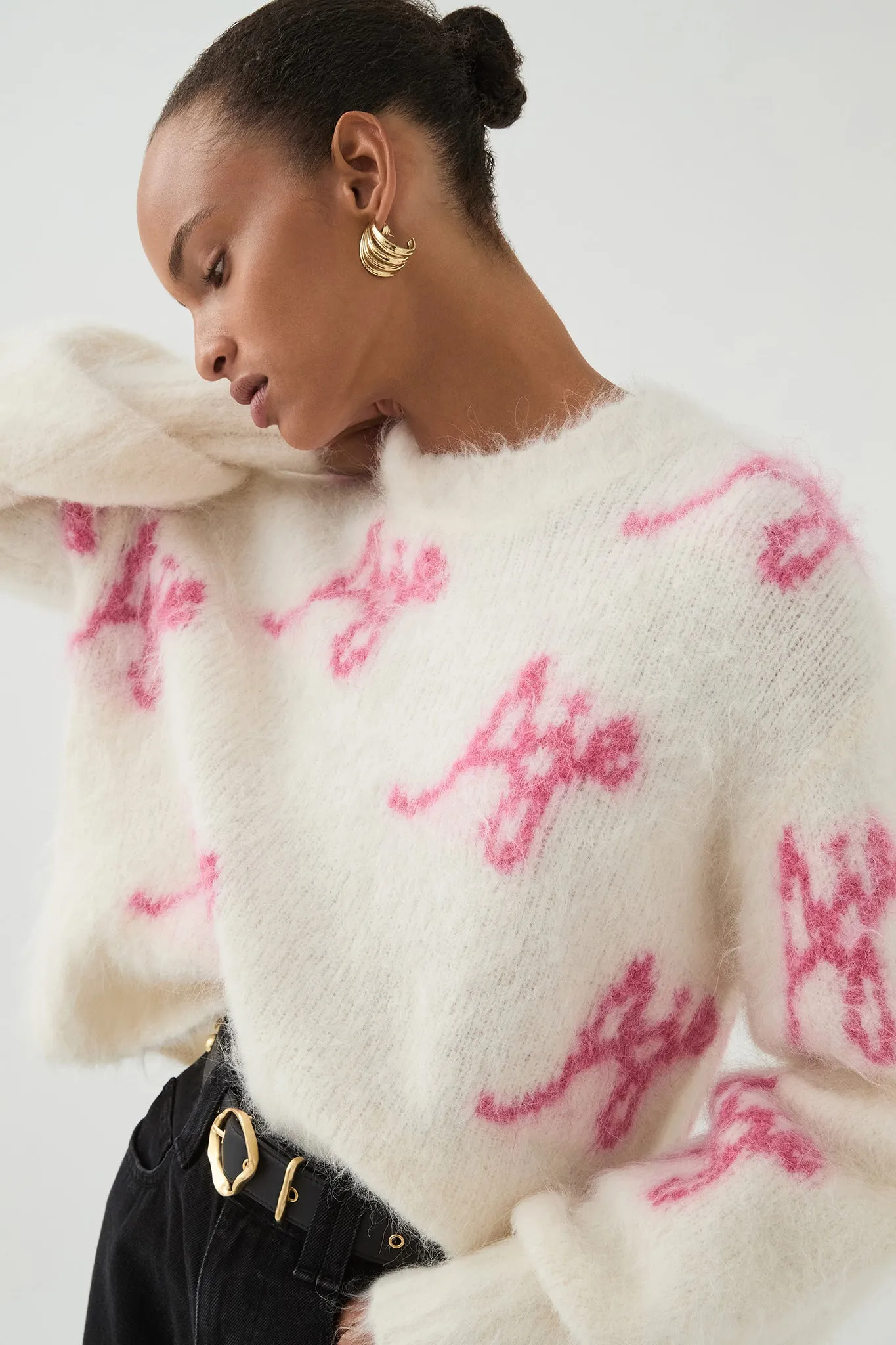 Reese Logo Knit Jumper sold by Aje product image thumbnail 4