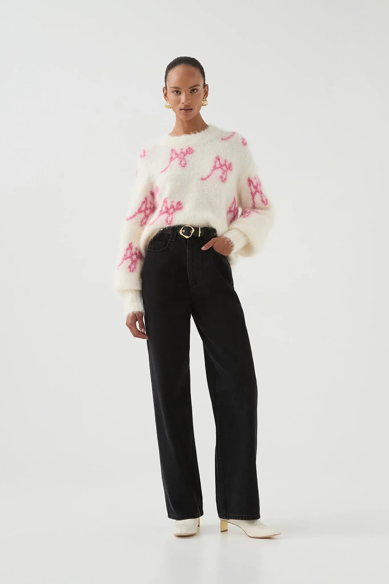 Reese Logo Knit Jumper sold by Aje product image thumbnail 3