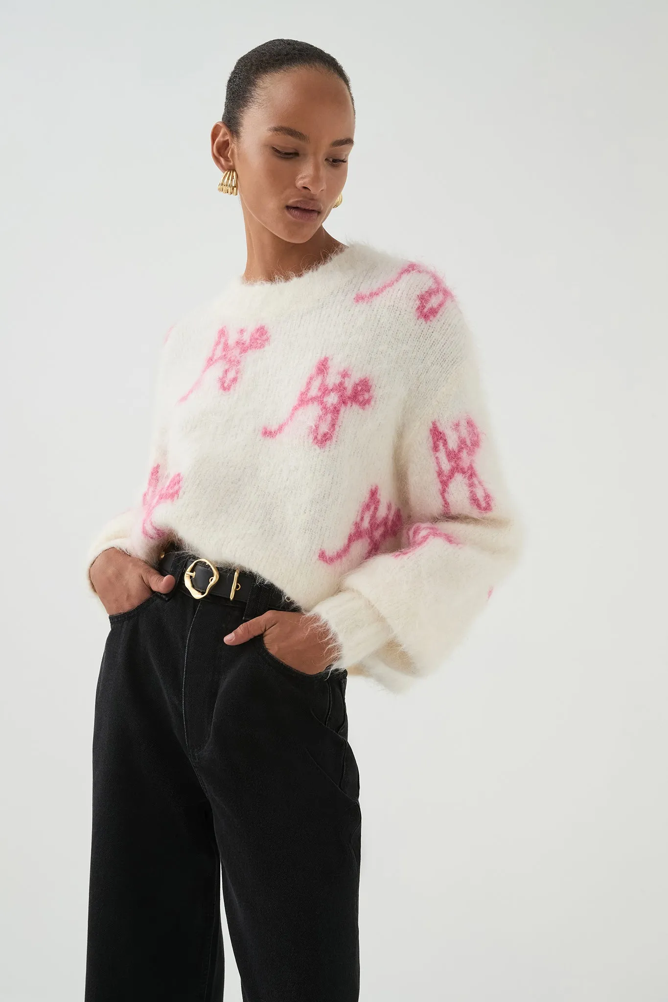 Reese Logo Knit Jumper sold by Aje