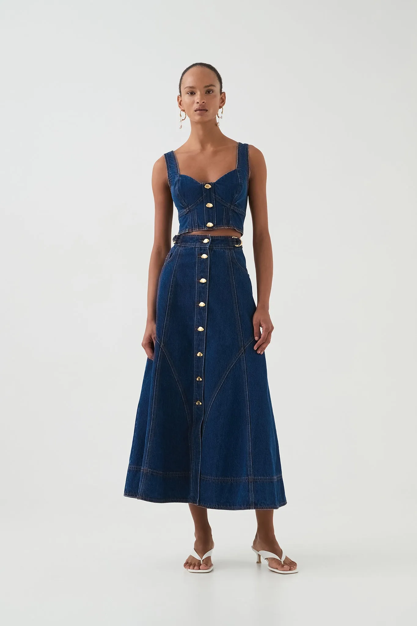 Elena Denim Cropped Bustier sold by Aje product image thumbnail 3