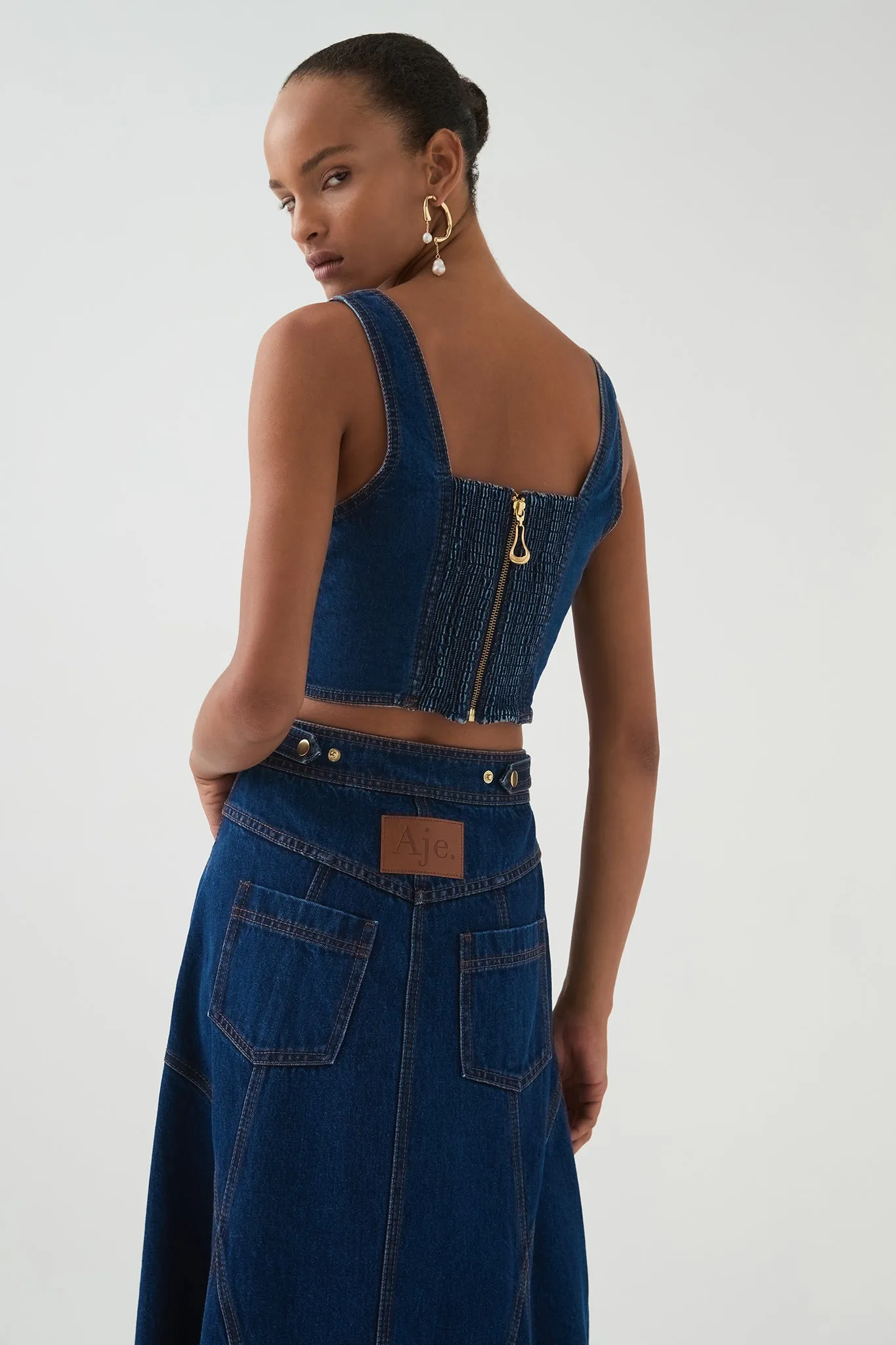 Elena Denim Cropped Bustier sold by Aje product image thumbnail 5