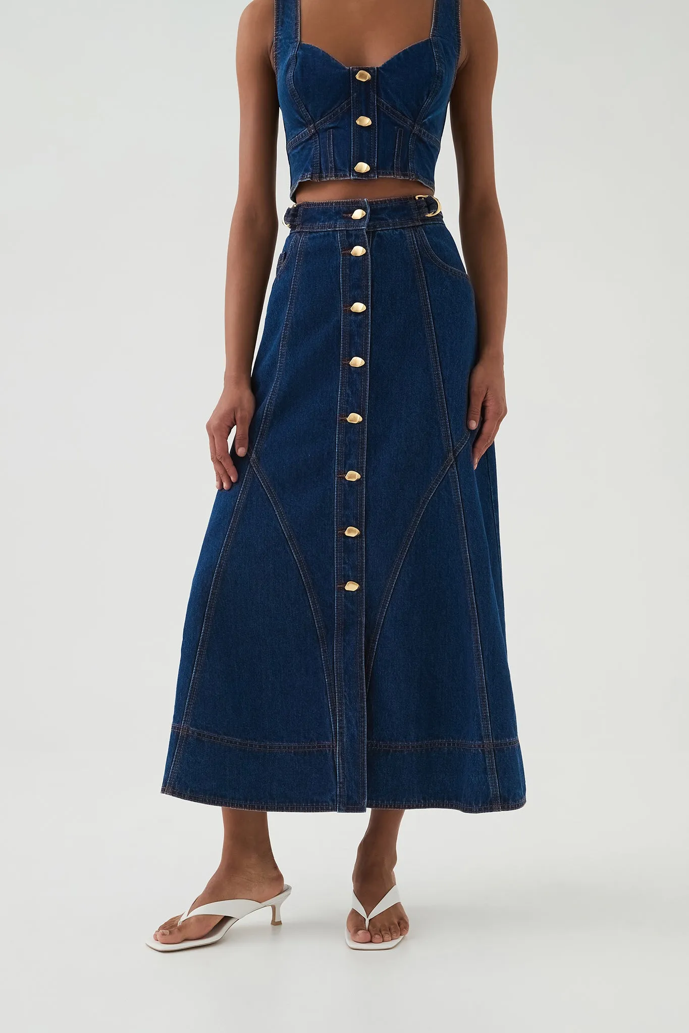 Carmen Denim Midi Skirt sold by Aje product image thumbnail 3