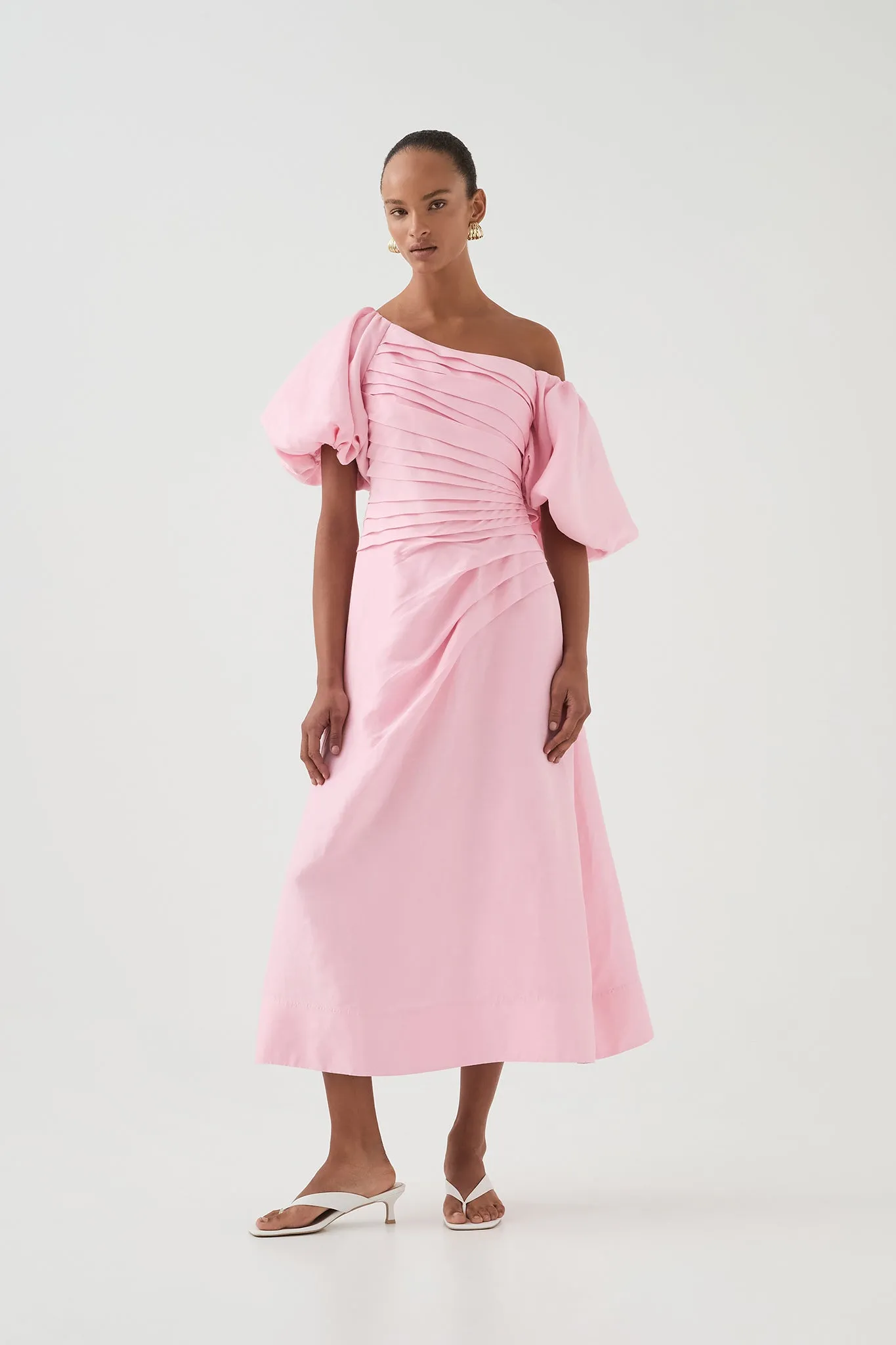 Cadence Ruched Midi Dress sold by Aje