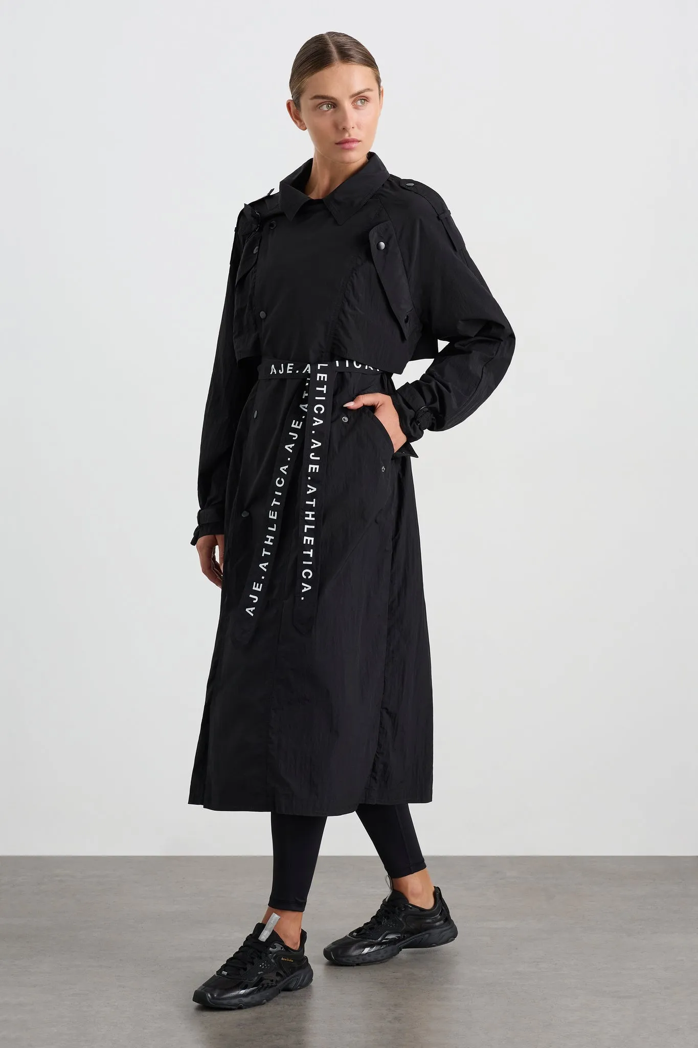 Long Belted Windbreaker Jacket 703 sold by Aje