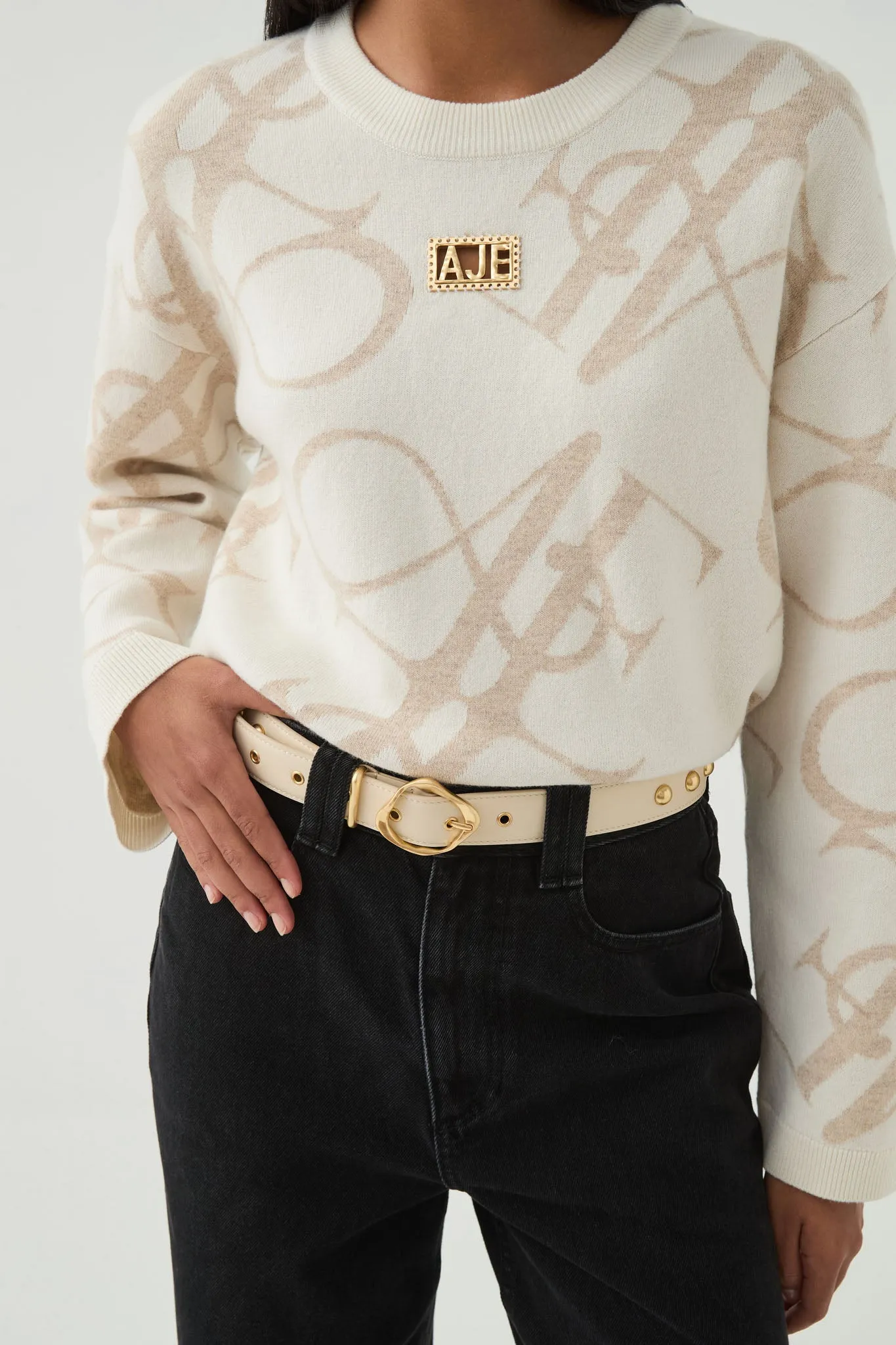 Jovie Logo Knit Jumper sold by Aje product image thumbnail 4