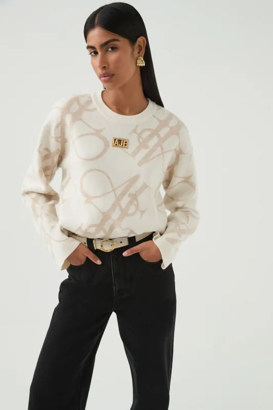 Jovie Logo Knit Jumper sold by Aje