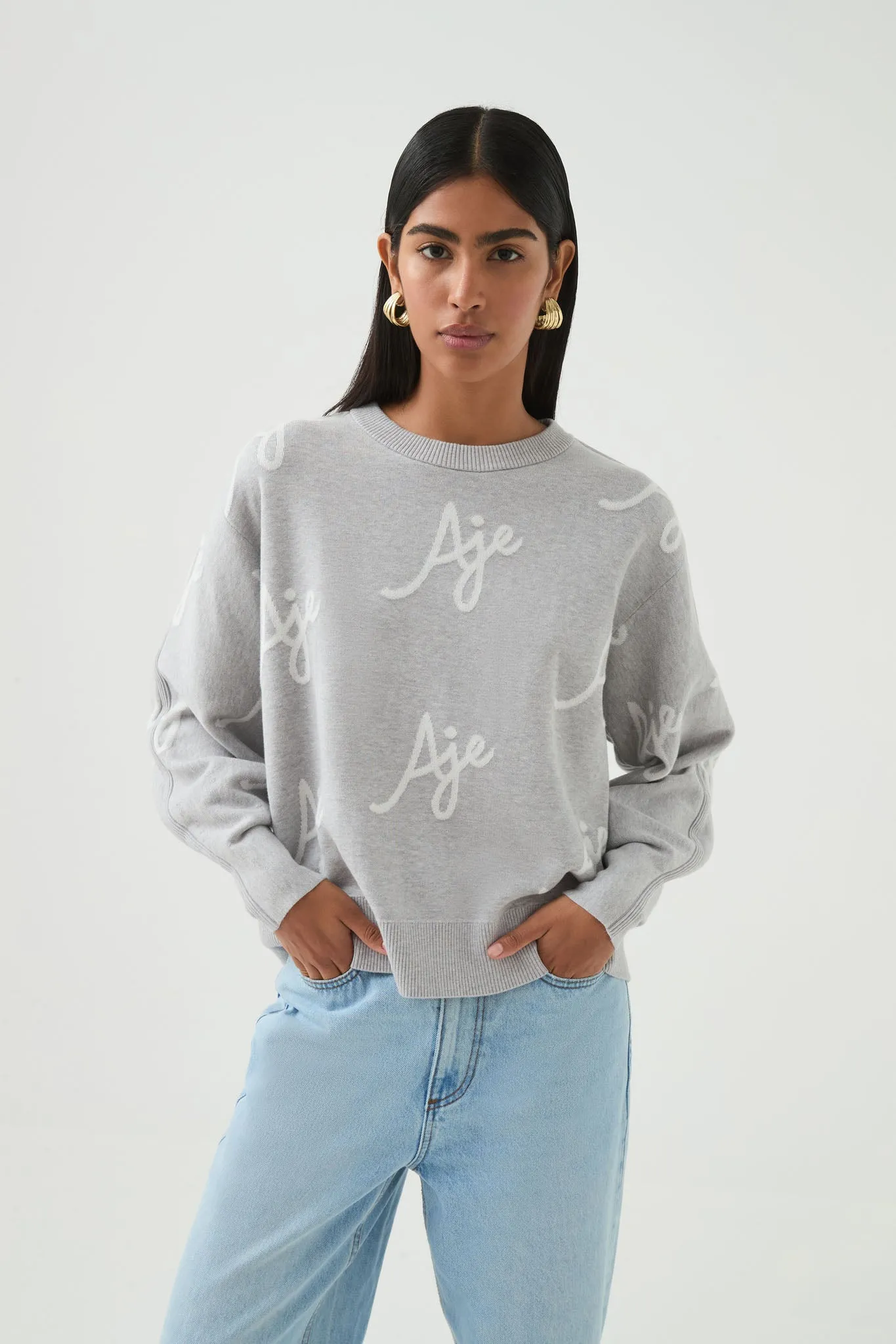 Liza Logo Knit Jumper sold by Aje product image thumbnail 4
