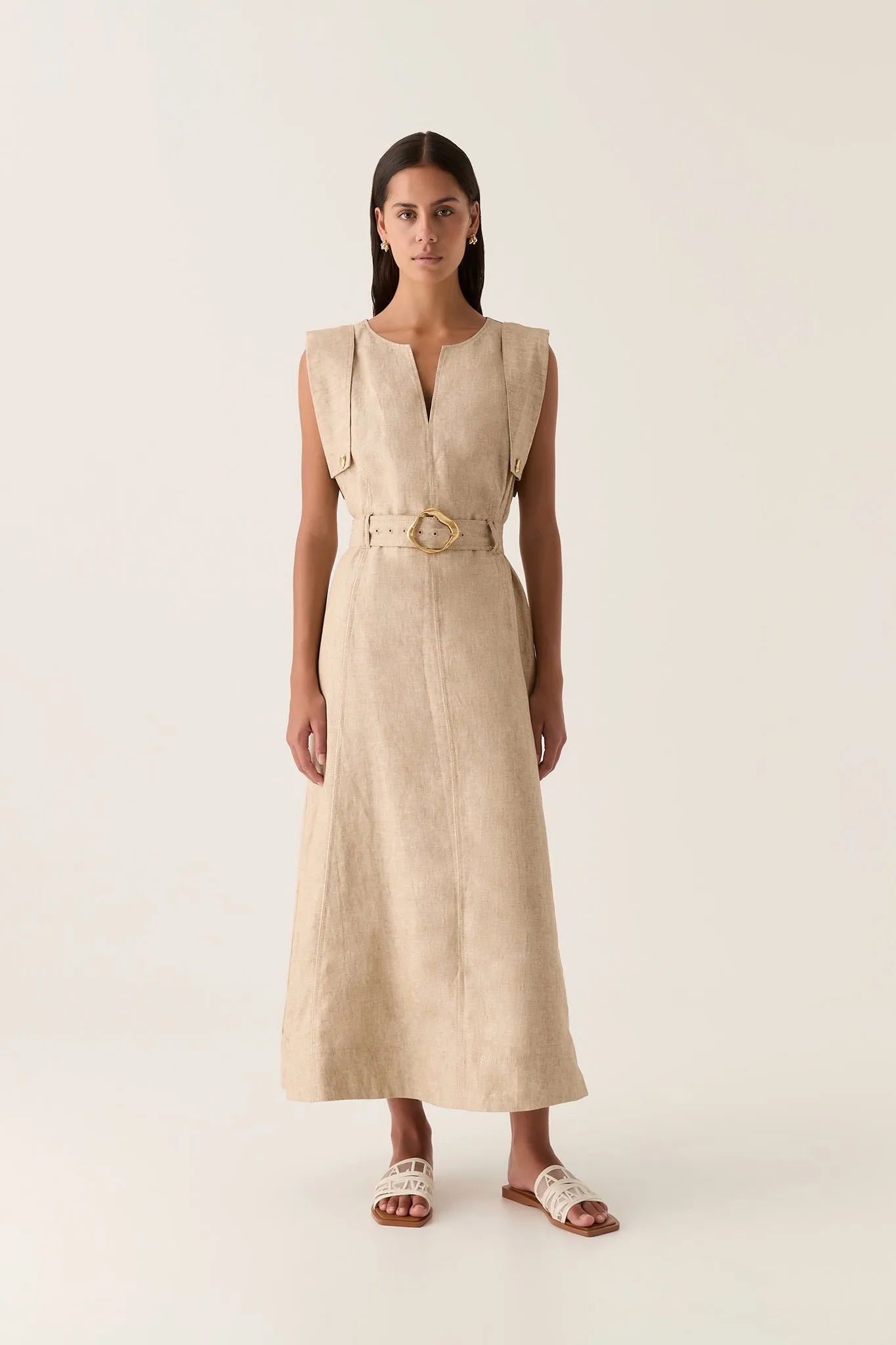 Lyric Belted Midi Dress | Parallel