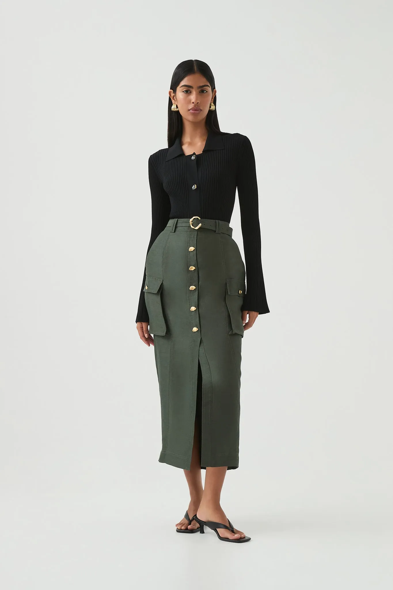 Paloma Utility Midi Skirt sold by Aje