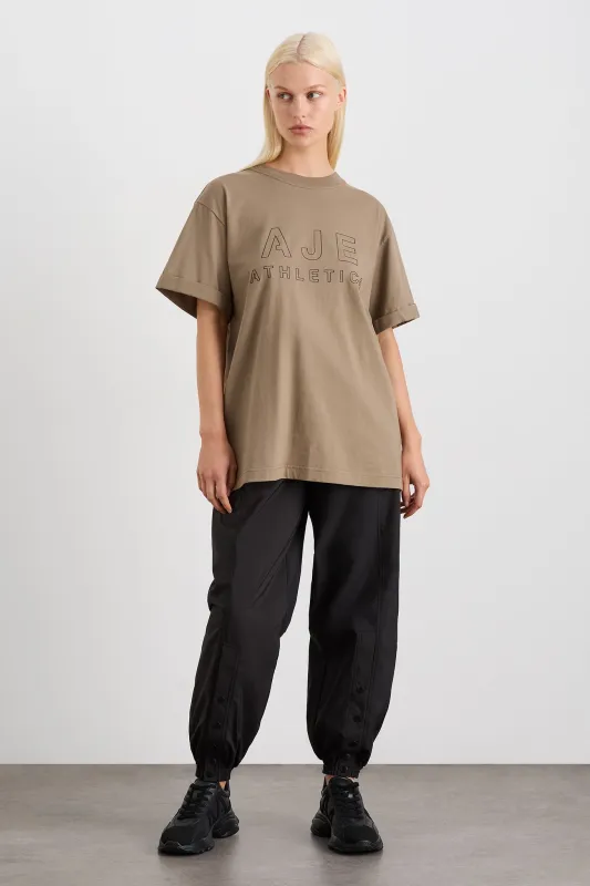 Block Logo Boyfriend Tee 102 sold by Aje