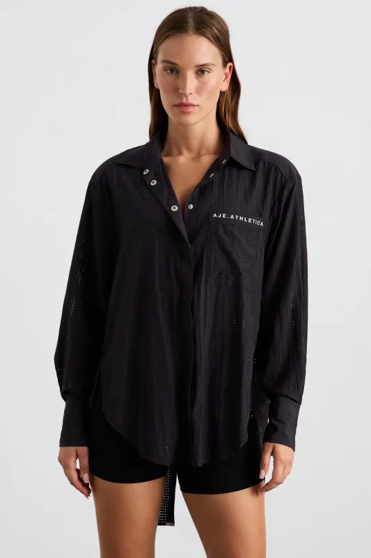 Perforated Split Bk Shirt 406 sold by Aje