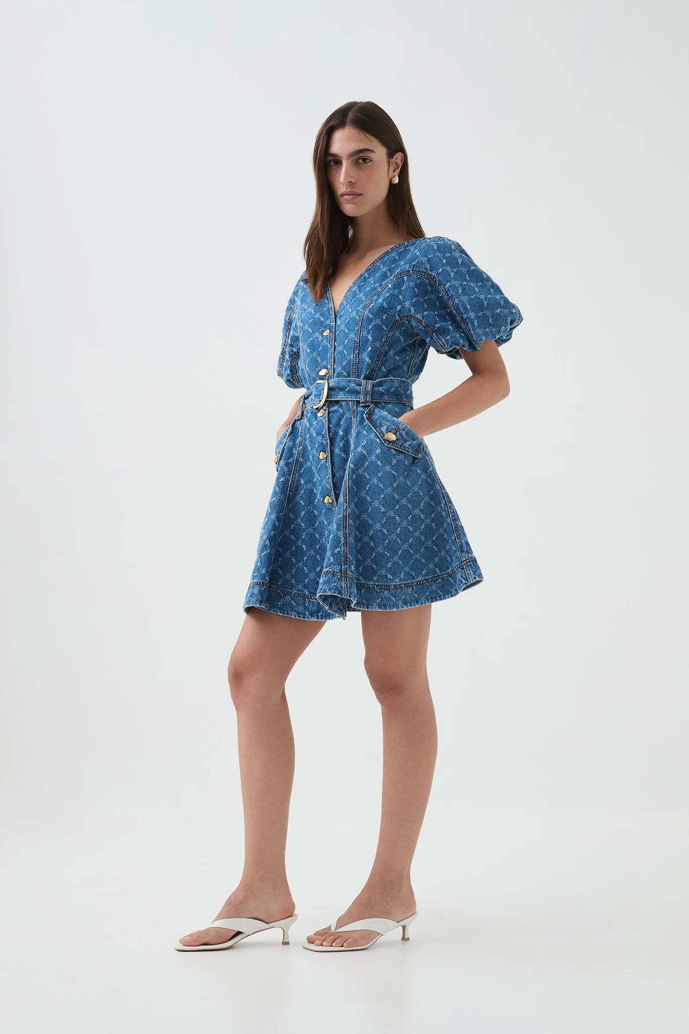 Check Denim Mini Dress sold by Aje product image thumbnail 3