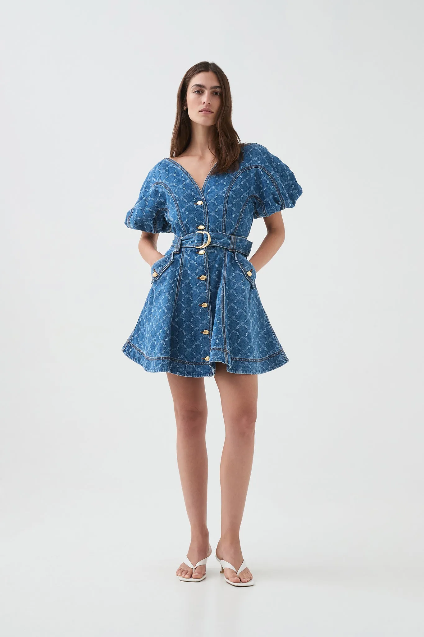 Check Denim Mini Dress sold by Aje