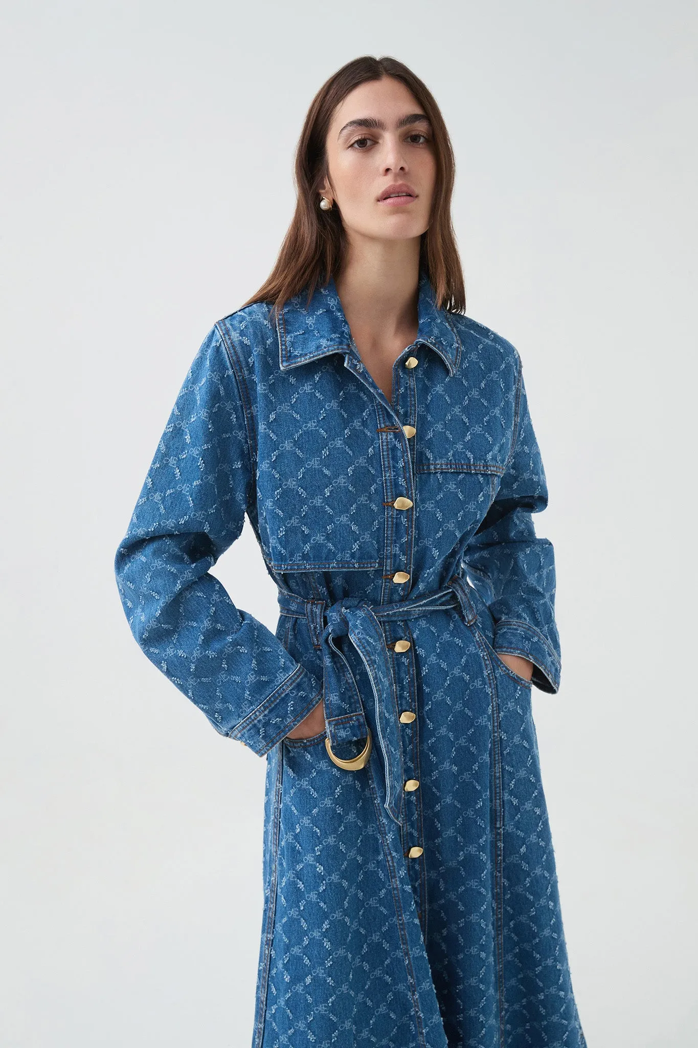 Check Denim Midi Dress sold by Aje product image thumbnail 3