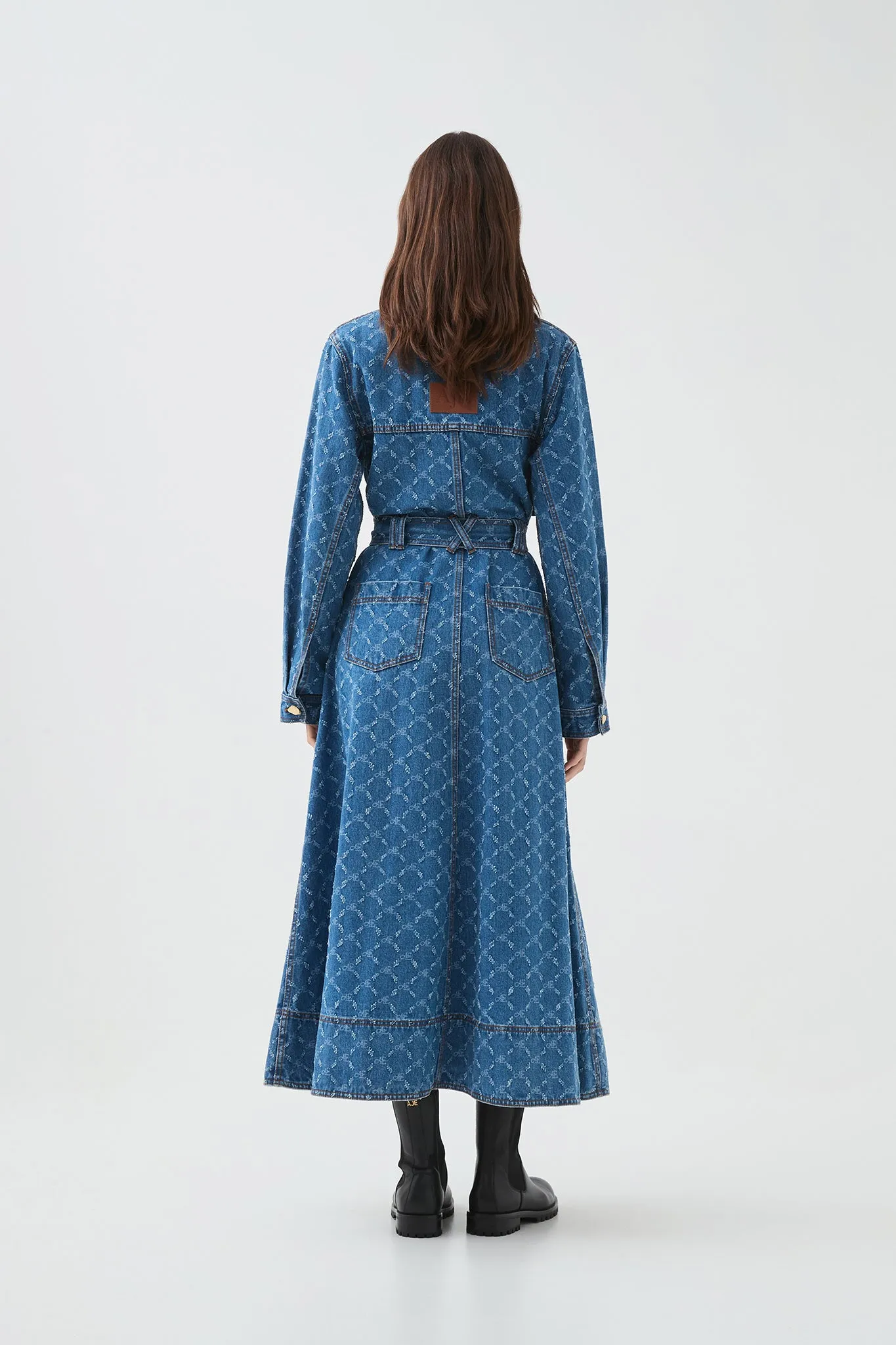 Check Denim Midi Dress sold by Aje product image thumbnail 5