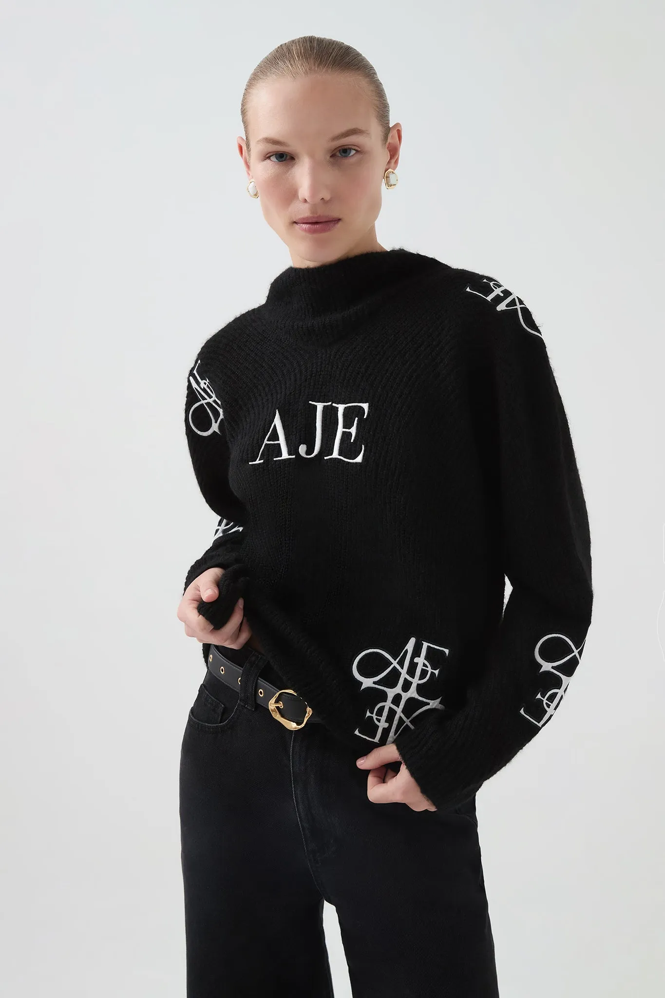 Nola Logo Knit Jumper sold by Aje