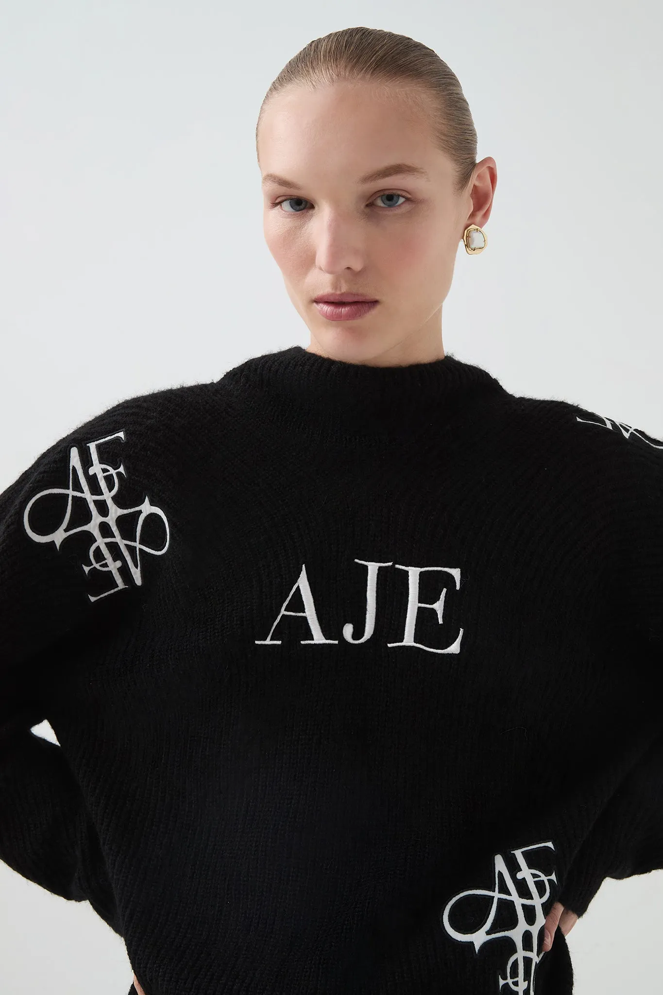 Nola Logo Knit Jumper sold by Aje product image thumbnail 5
