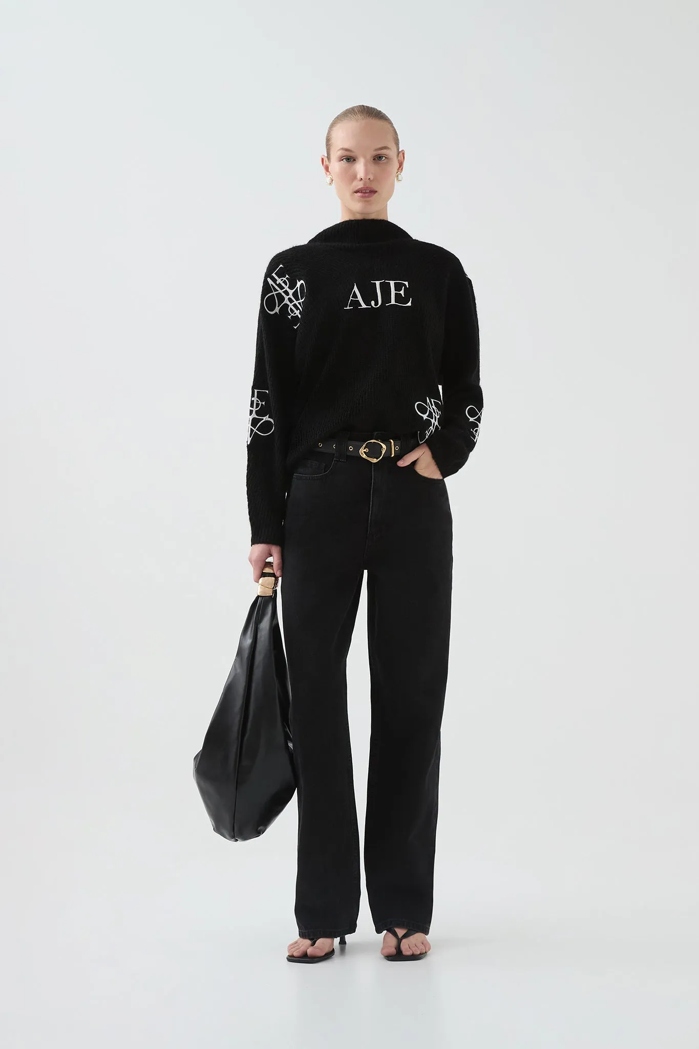 Nola Logo Knit Jumper sold by Aje product image thumbnail 4