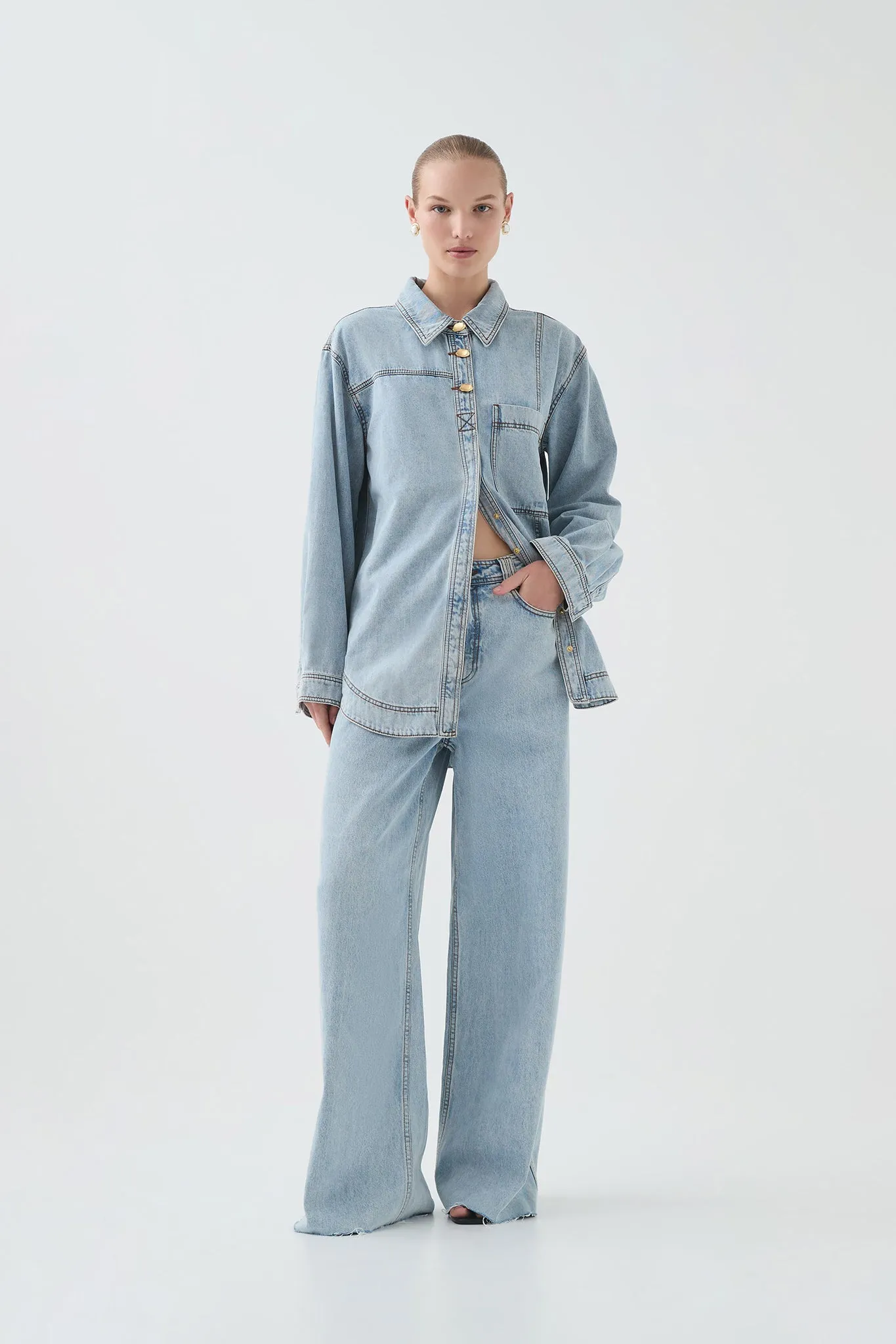 Outline Button Denim Shirt sold by Aje product image thumbnail 3