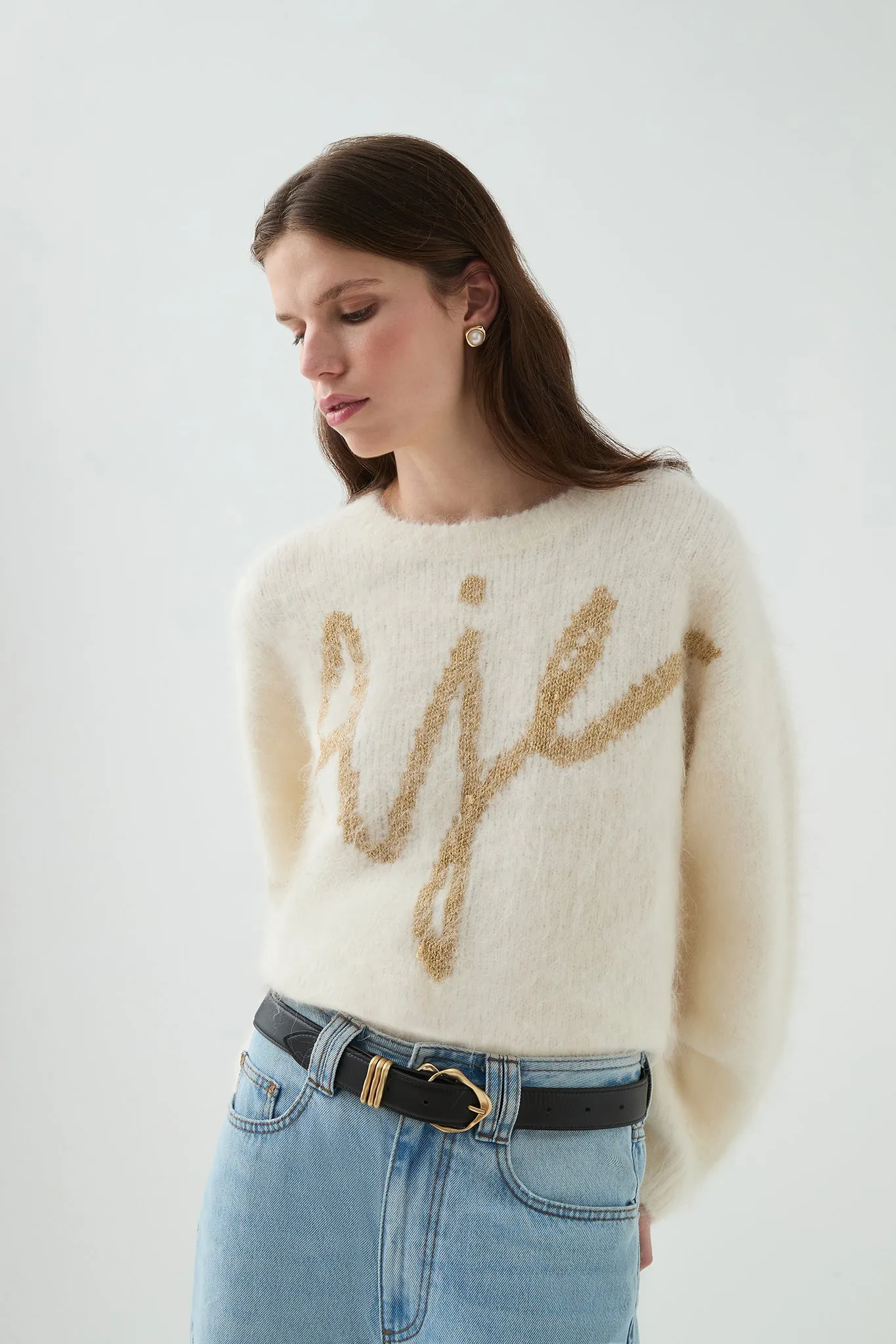 Calla Logo Knit Jumper sold by Aje
