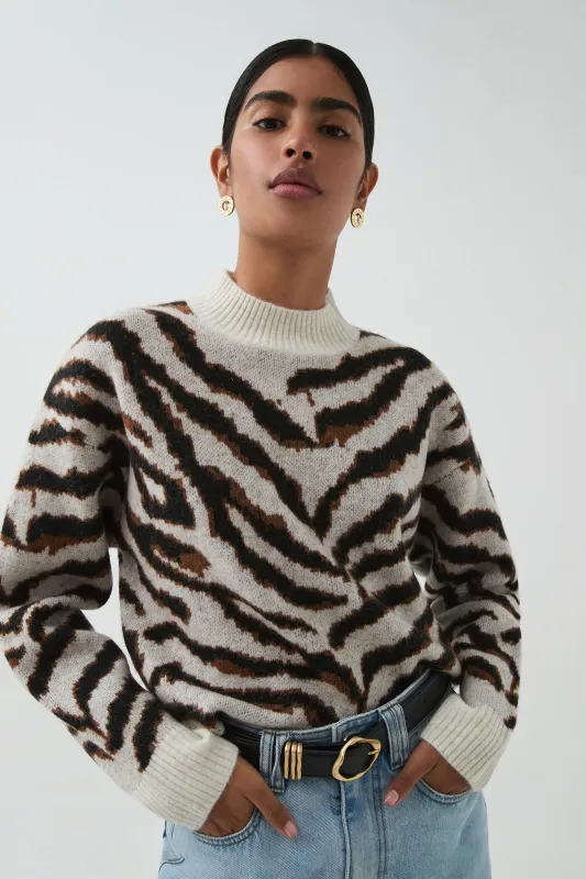 Lennox Jacquard Sweater sold by Aje