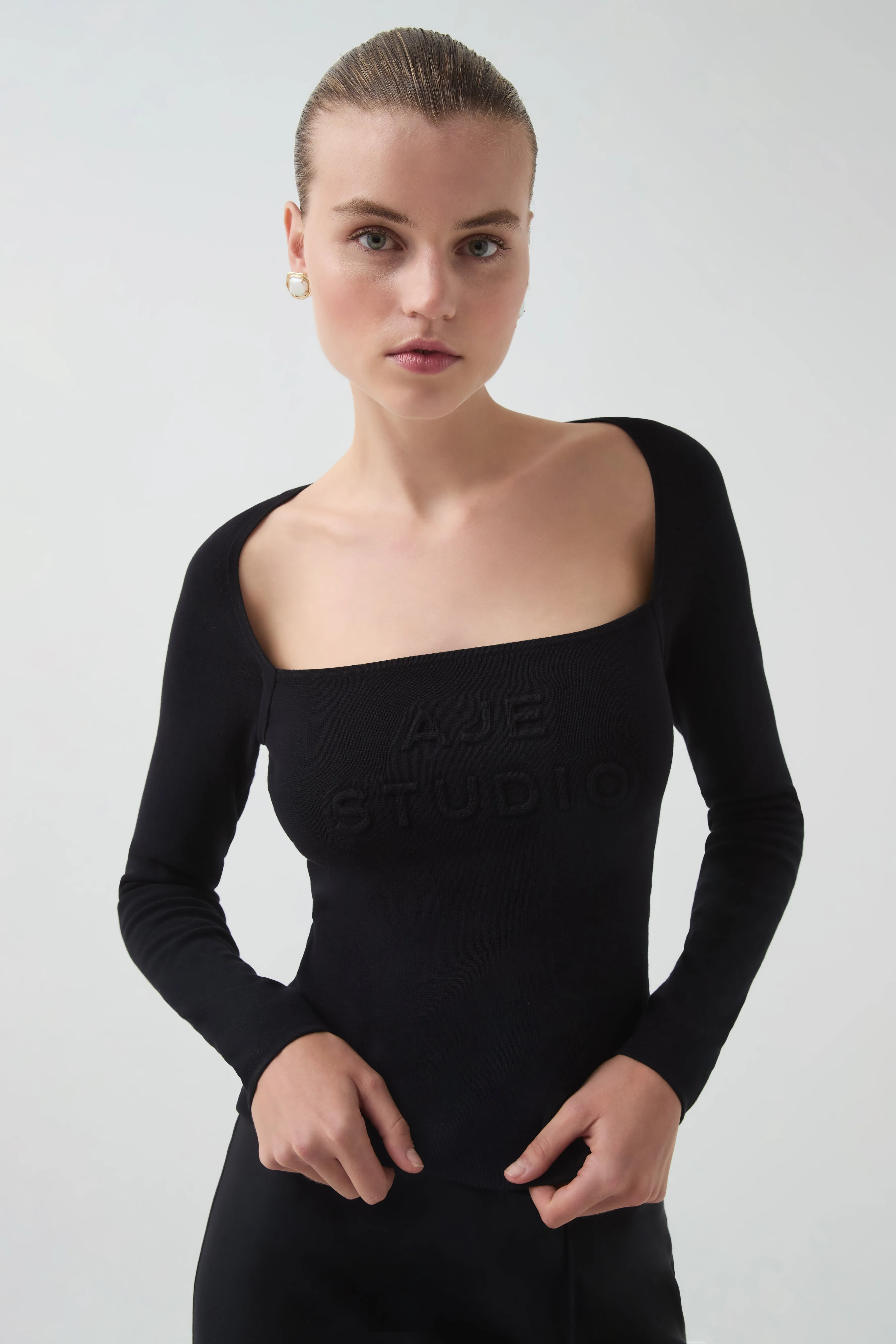 Core Knit Logo Long Sleeve Top sold by Aje