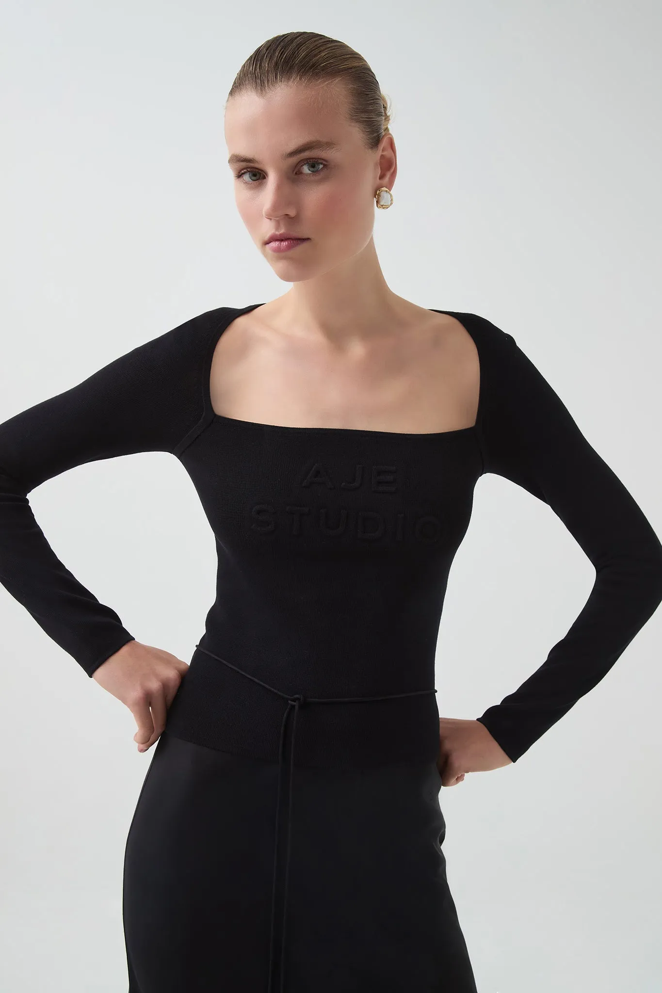 Core Knit Logo Long Sleeve Top sold by Aje product image thumbnail 3