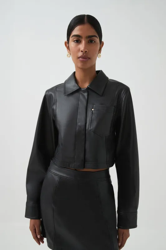 Raven Crop Shirt sold by Aje