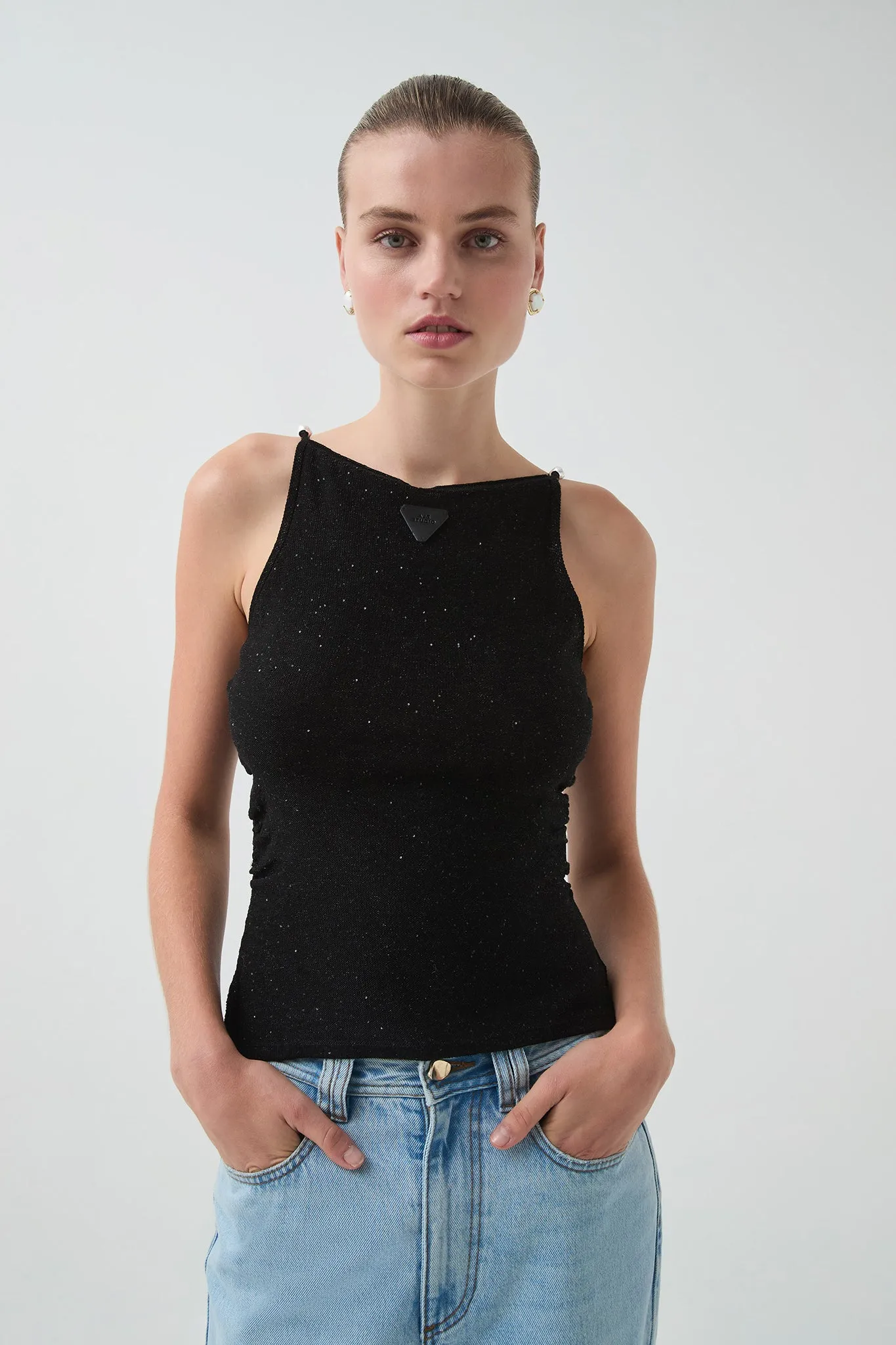 Ariel Sequin Knit Top sold by Aje