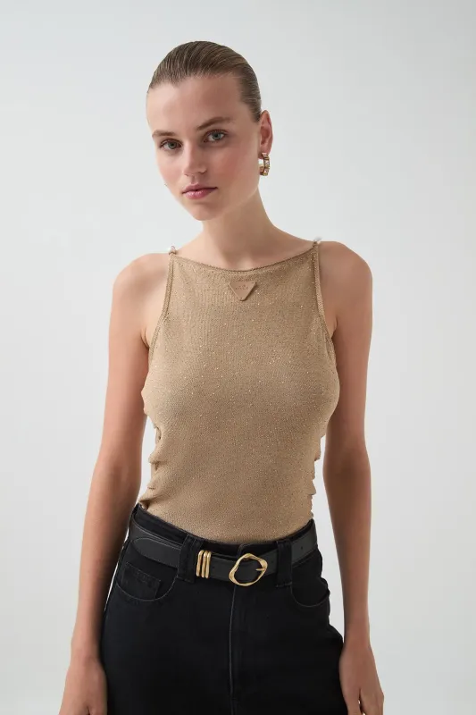 Ariel Sequin Knit Top sold by Aje