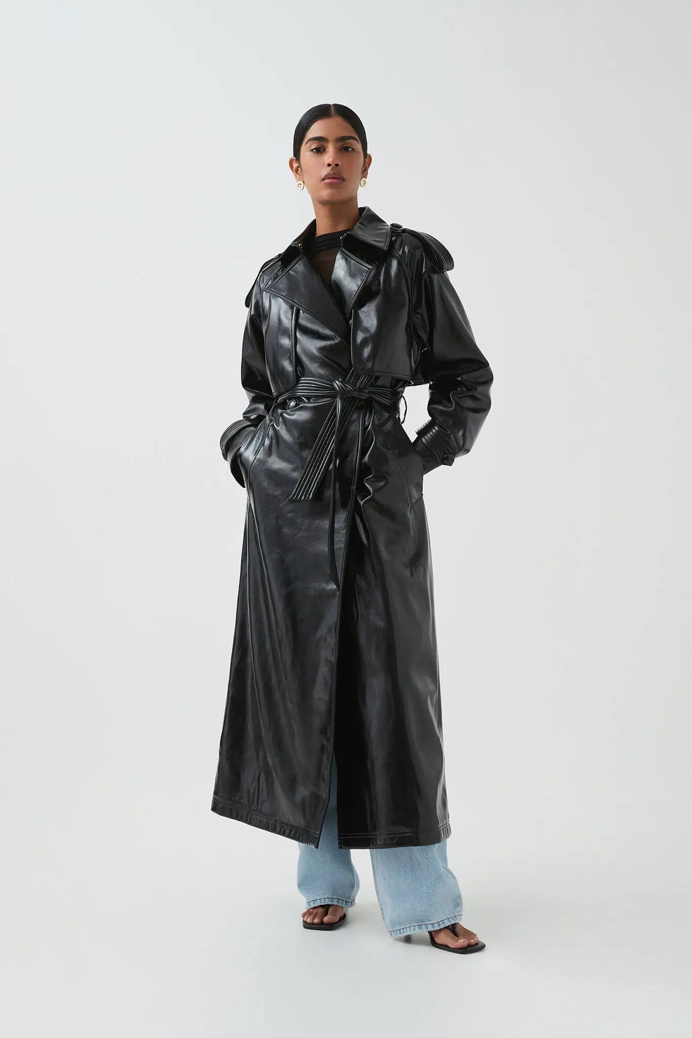 Raven Vegan Leather Trench sold by Aje product image thumbnail 4