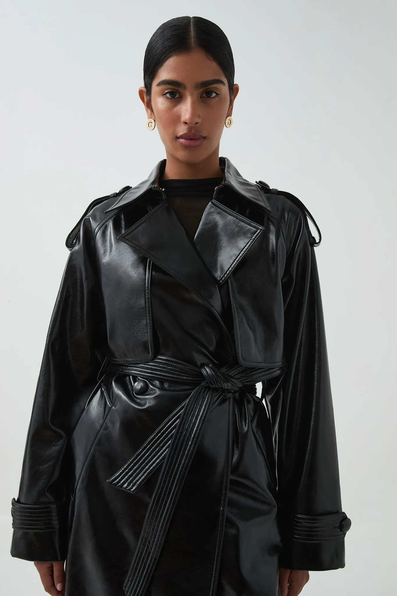 Raven Vegan Leather Trench sold by Aje product image thumbnail 5