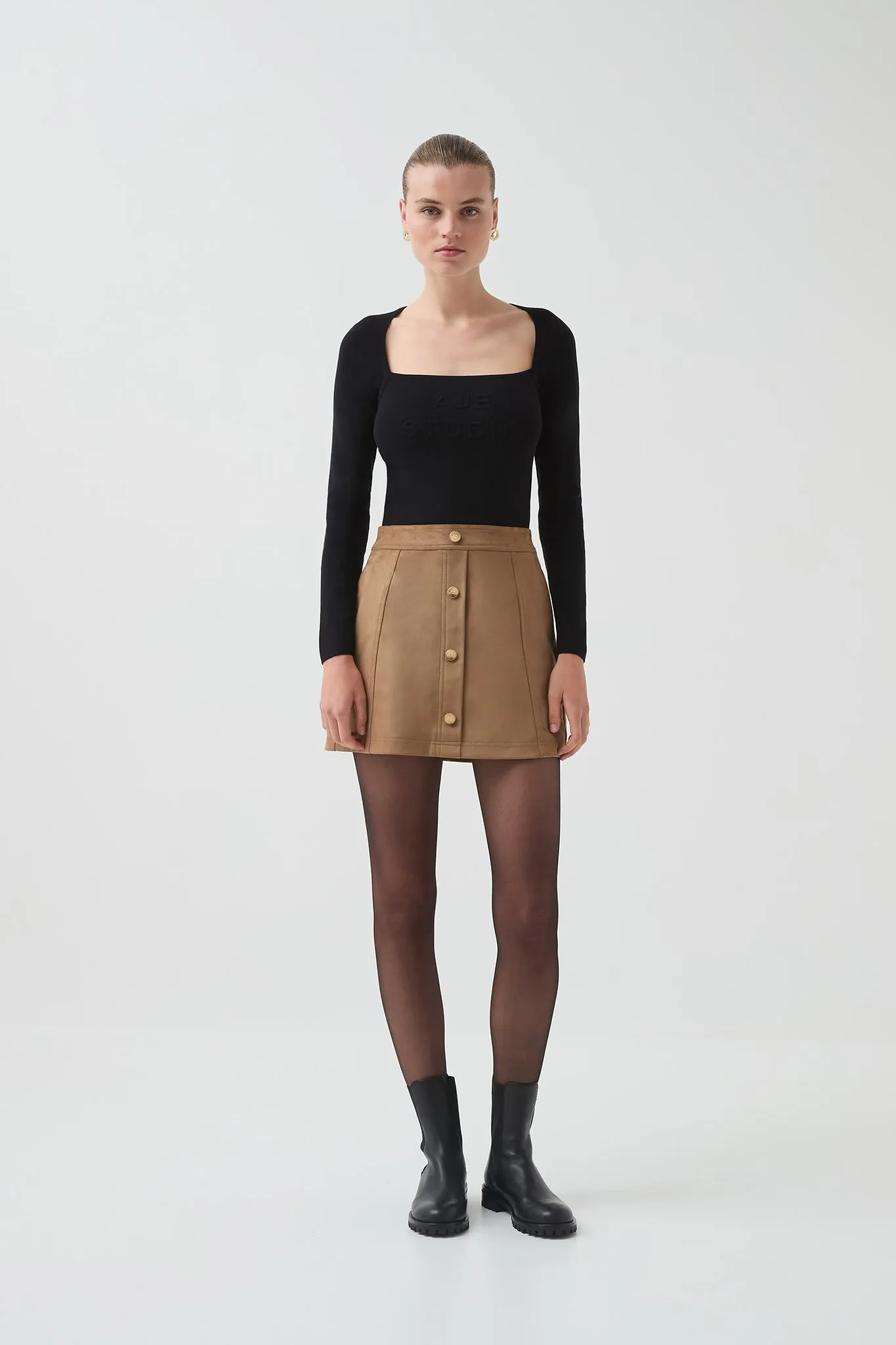 Calyx Vegan Suede Skirt sold by Aje product image thumbnail 3