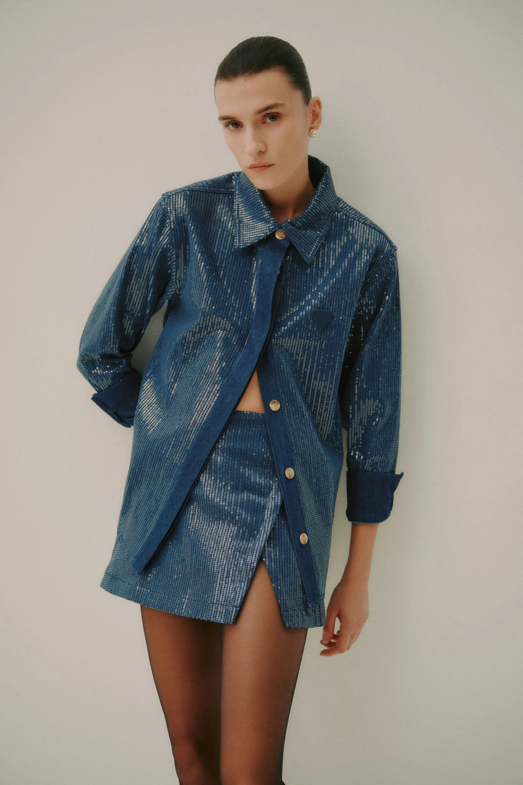 Reflect Denim Shirt sold by Aje