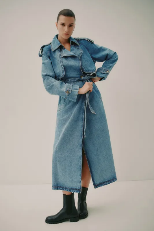 Blues Denim Trench made by Aje