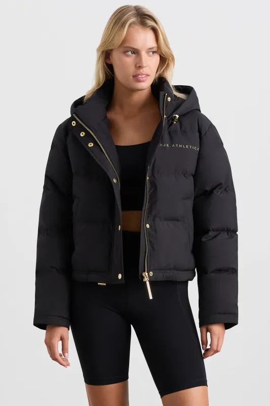 Cropped Signature Logo Hooded Puffer 711 made by Aje