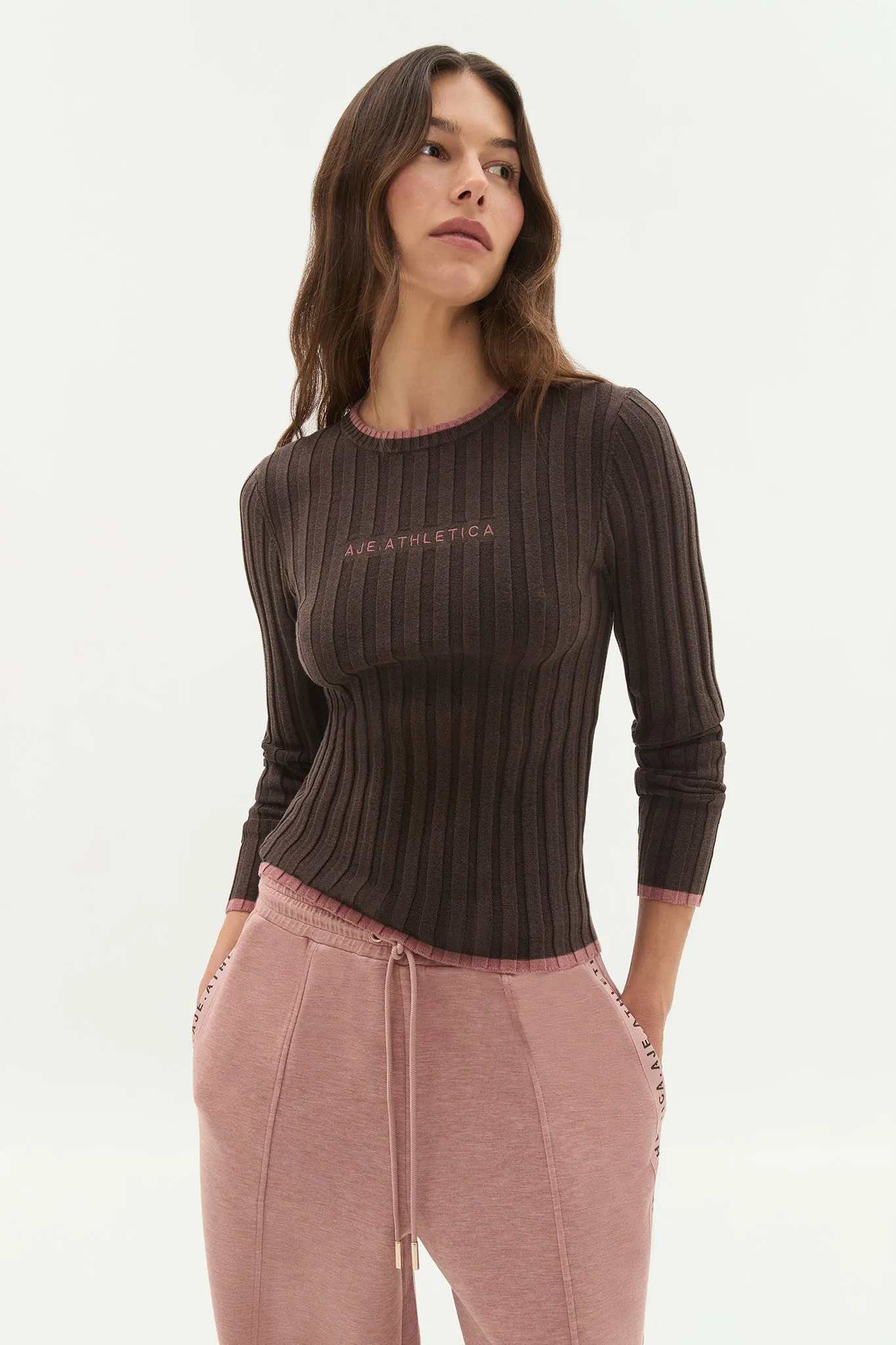 Long Sleeve Rib Knit Top 438 sold by Aje