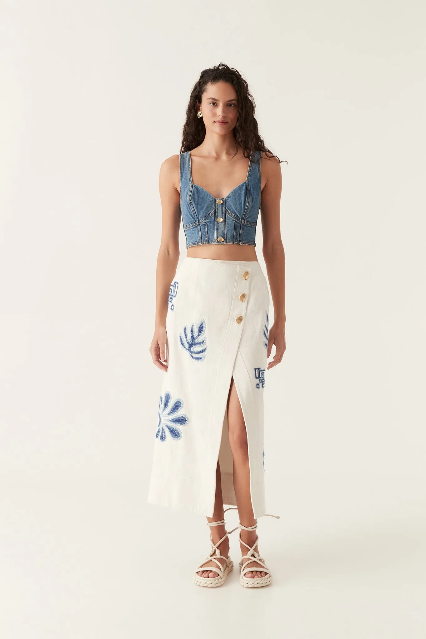 Elena Denim Cropped Bustier sold by Aje product image thumbnail 5