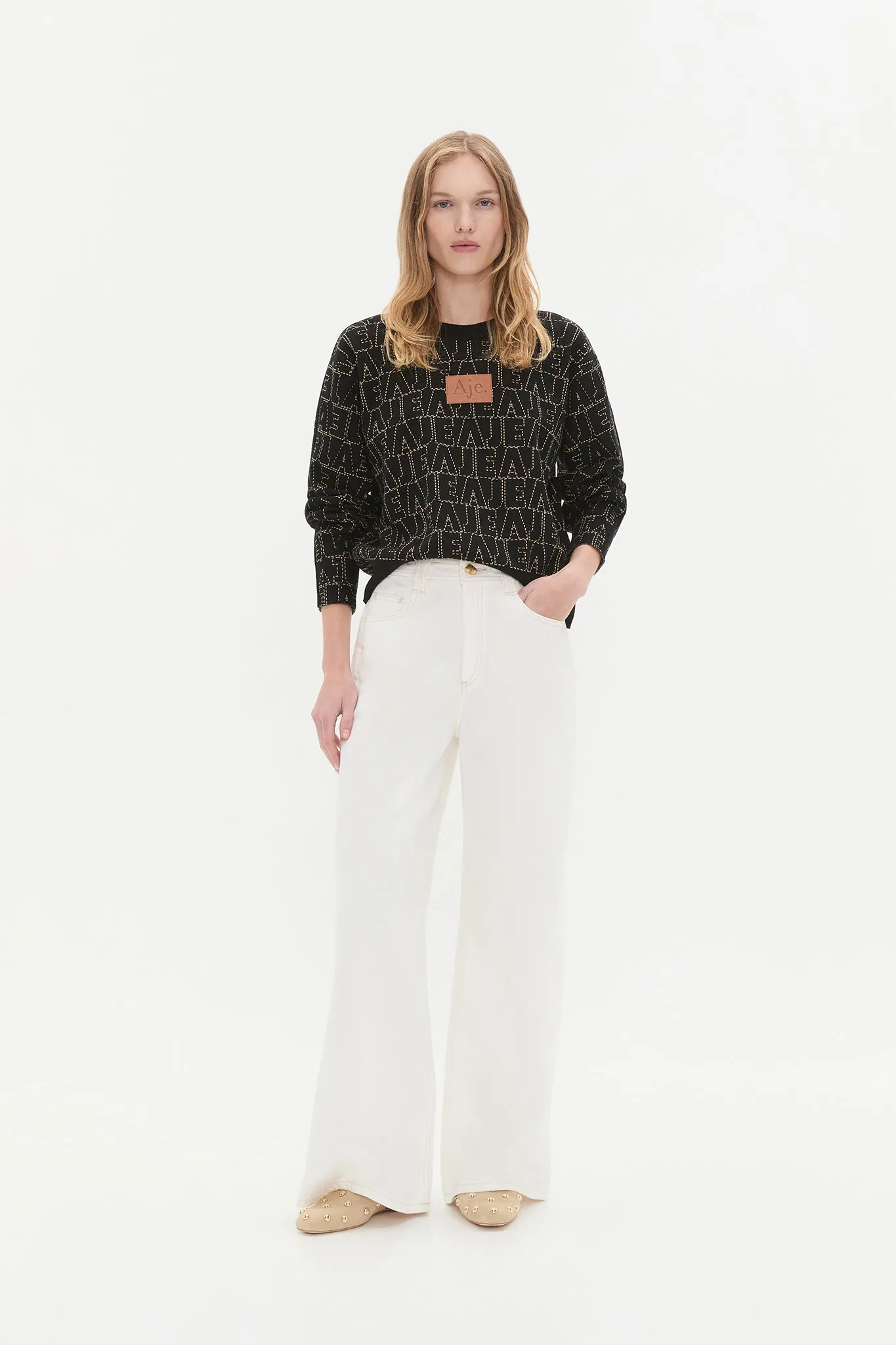 Lasa Logo Knit Jumper sold by Aje