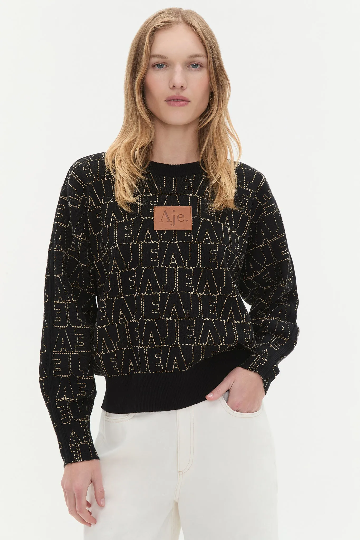 Lasa Logo Knit Jumper sold by Aje product image thumbnail 3