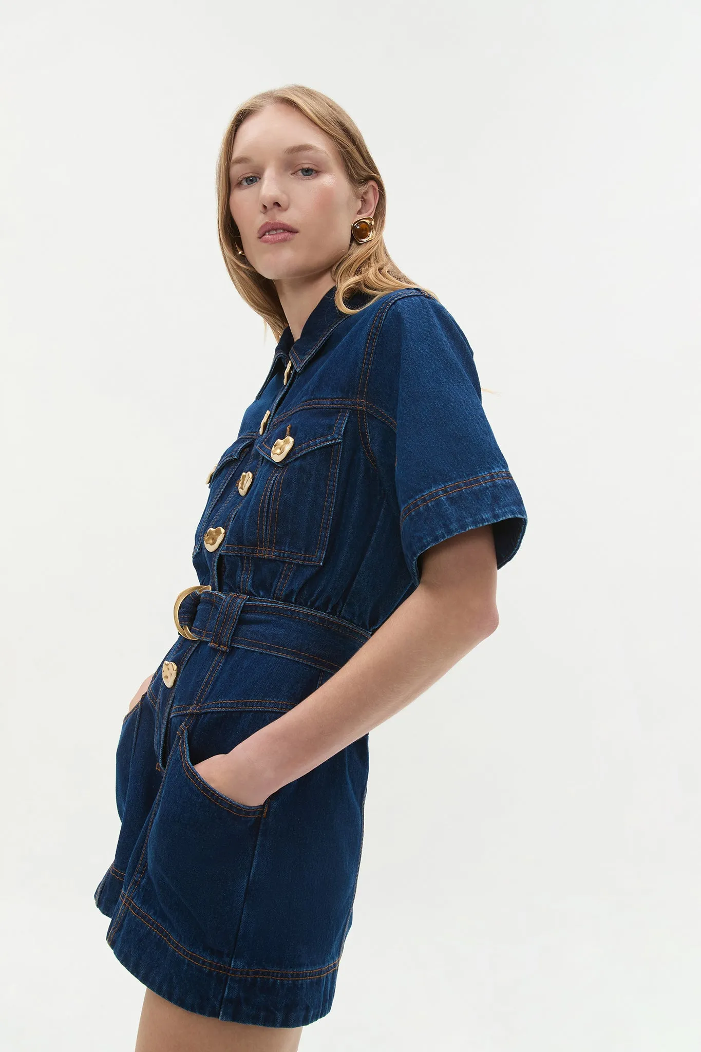 Gianna Denim Playsuit sold by Aje product image thumbnail 5