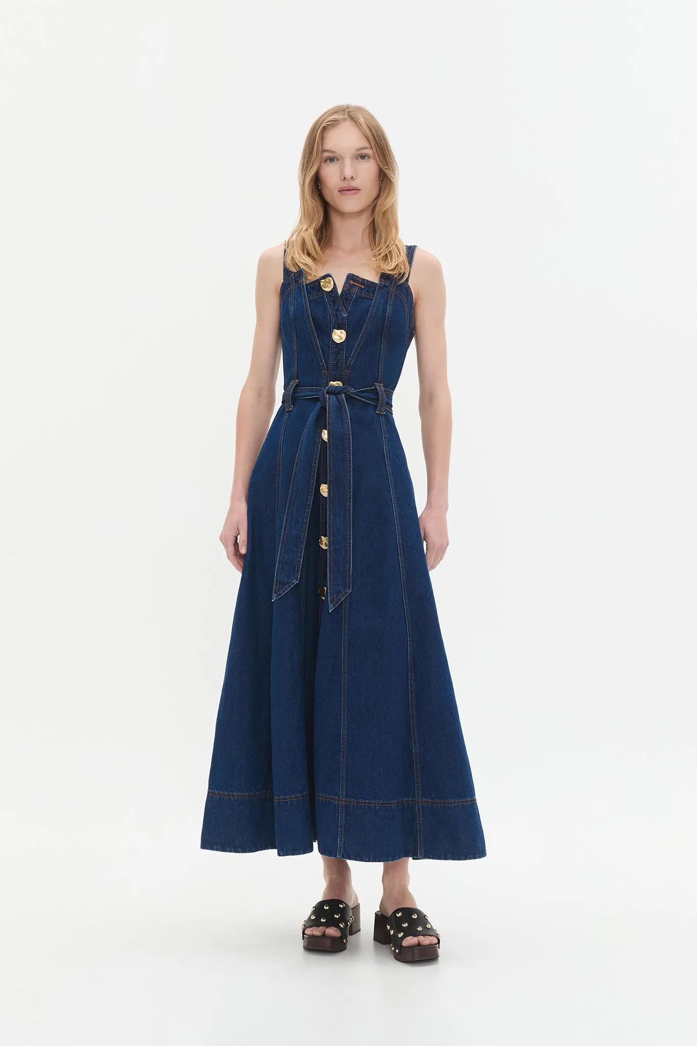 Gianna Denim Midi Dress sold by Aje