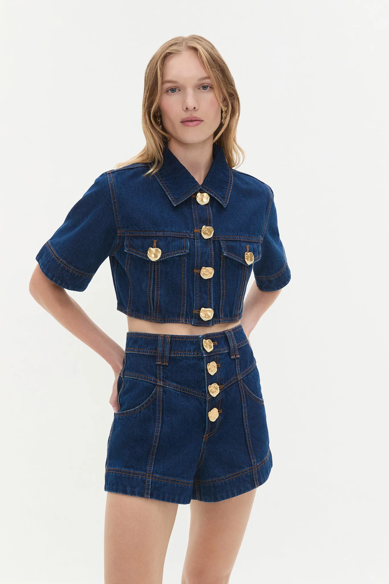 Gianna Denim Cropped Top sold by Aje product image thumbnail 4