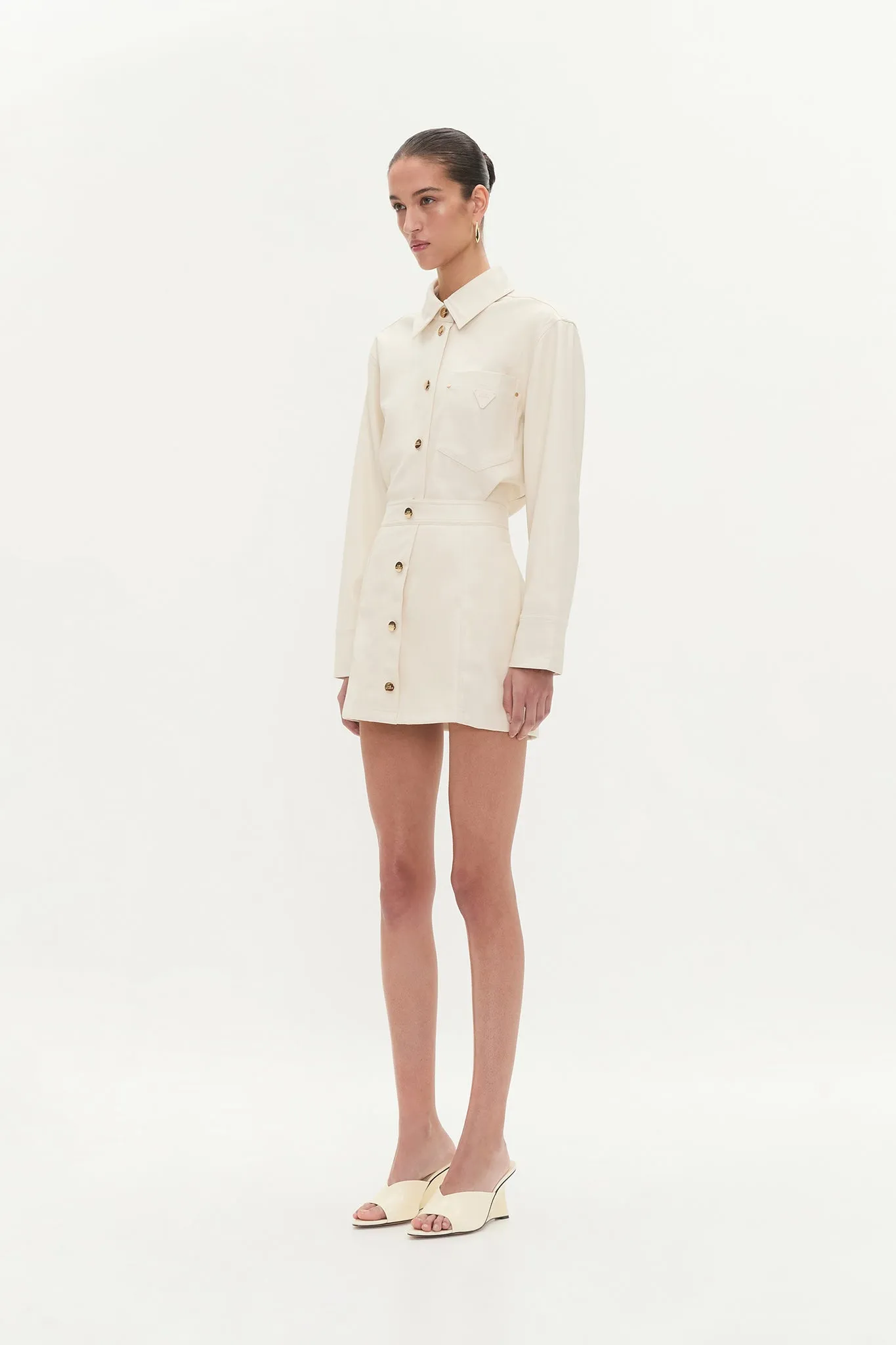 Raven Button Down Mini Skirt sold by Aje product image thumbnail 4