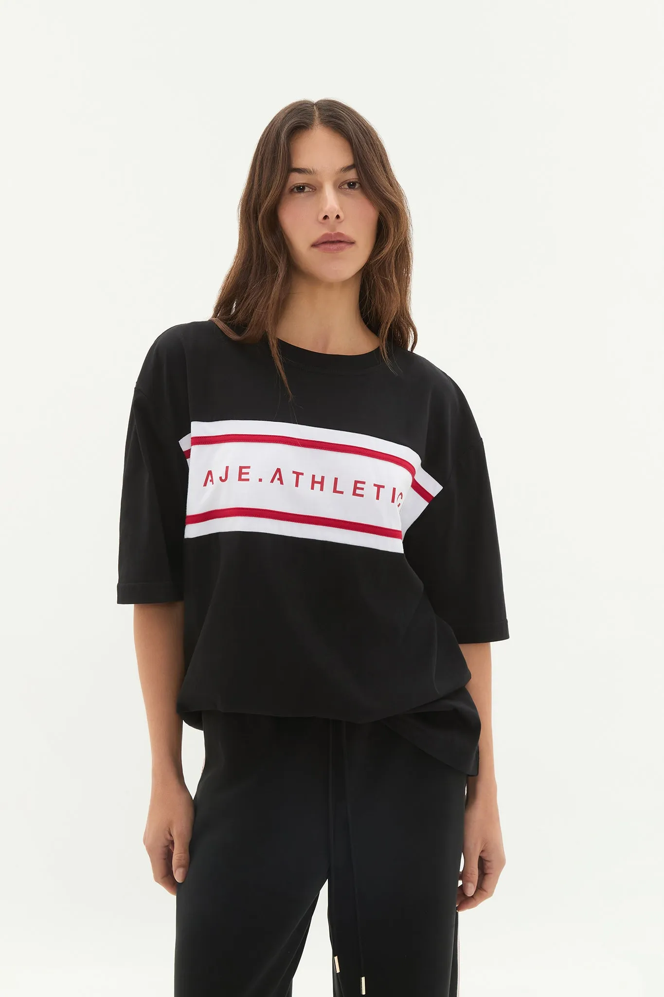 Contrast Logo Tee 102 sold by Aje