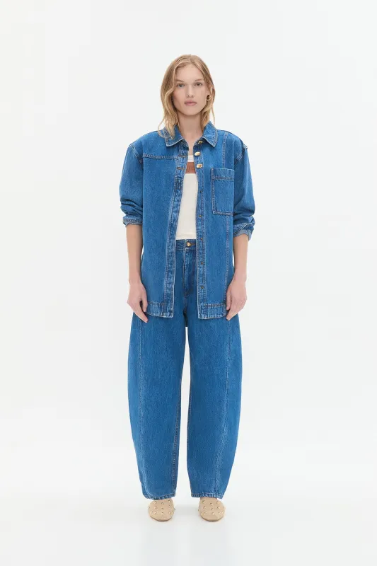 Rylan Long Sleeve Denim Shirt sold by Aje