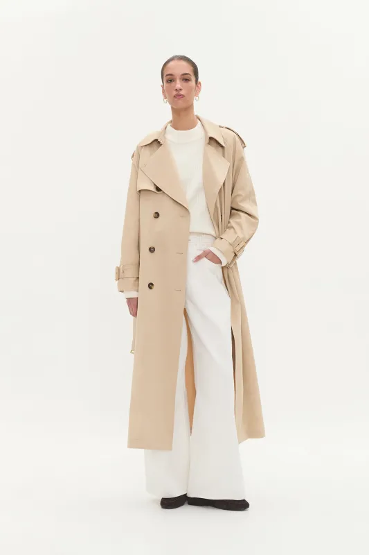 Mineral Belted Trench Coat made by Aje