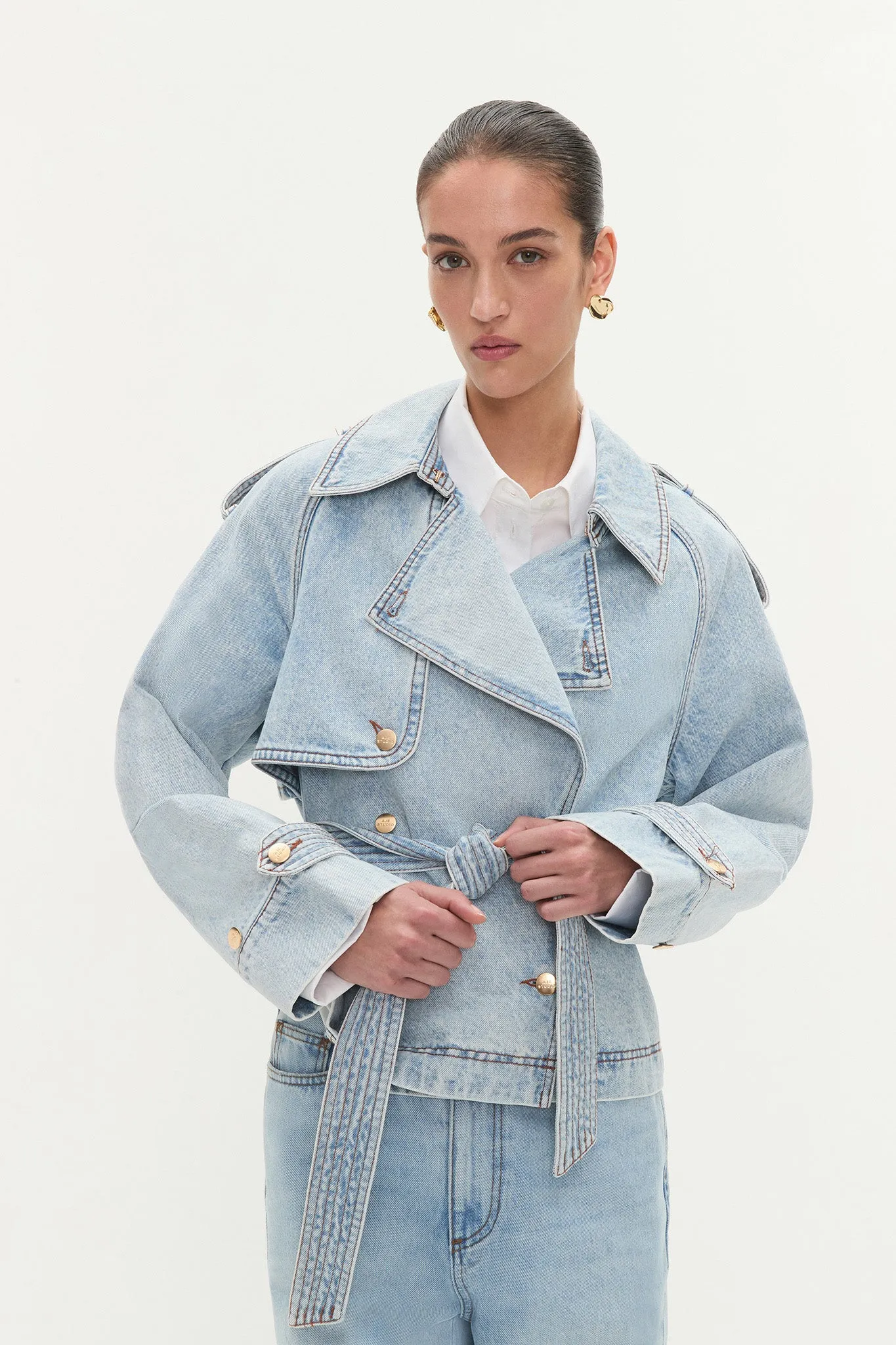 Flynn Cropped Trench sold by Aje product image thumbnail 4